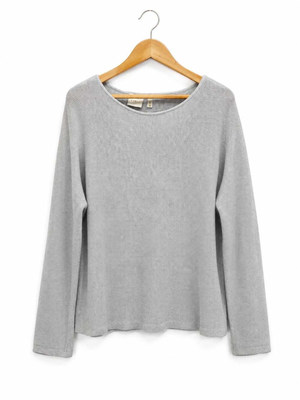 Women's gray knit Jersey sweater